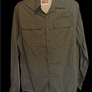 Wrangler Green Button-Up Shirt